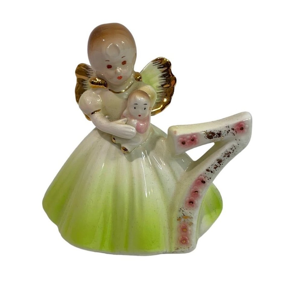 Josef Original "7‎ Years Old" Porcelain Birthday Angel Girl Figurine 4"h